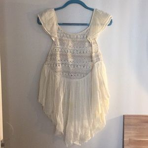 Free people crochet sheer blouse